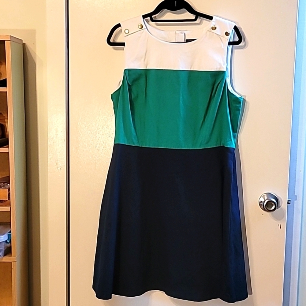 Tommy Hilfiger Color Block Fit & Flare Dress - 18